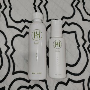 Two bottles of Hush tattoos anaesthetic. Bnip